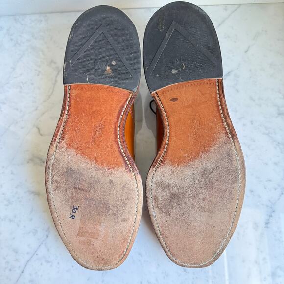 Allen Edmonds Hillcrest Derby Shoes Tan Leather 11.5C Made in USA - Picture 15 of 15